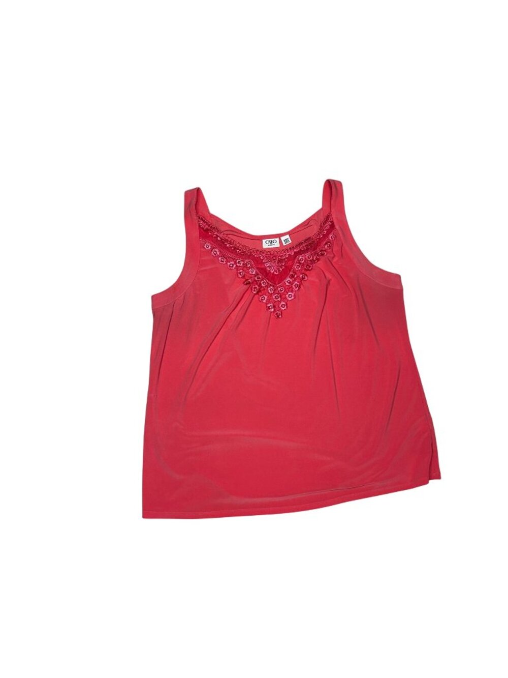 Cato Woman Red Embroidered Tank Top 18/20 Sleeveless Plus Size 1911